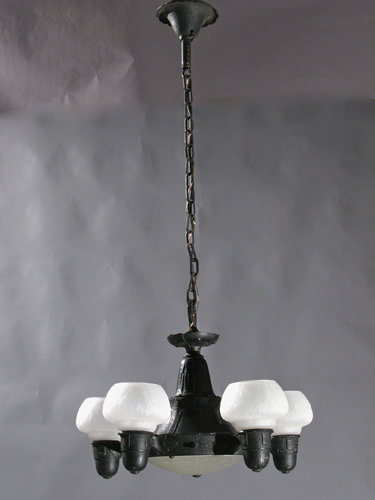 6-Light Art Deco/ Arts & Crafts Chandelier